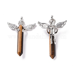 Натуральный тигровый глаз граненые двойные концы заостренные большие подвески&nbsp;G-H281-09P-09