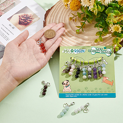 12шт подвесные украшения из натуральных драгоценных камней&nbsp;HJEW-PH01647