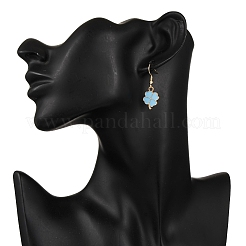 Серьги-подвески из сплава эмали в форме клевера&nbsp;EJEW-JE06600