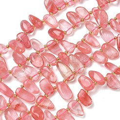 Вишневого кварца стеклянные бусы пряди&nbsp;G-P604-A10-01