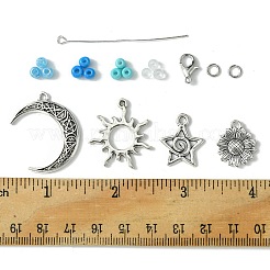 Наборы ювелирных украшений с подвесками из стекла и сплава на тему океана «сделай сам»&nbsp;DIY-FS0006-16