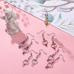 Cuore con orecchini pendenti con perline acriliche&nbsp;EJEW-JE05064