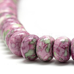 Chapelets de perle en jade d'un océan blanc synthétique&nbsp;G-S257-5x10mm-04