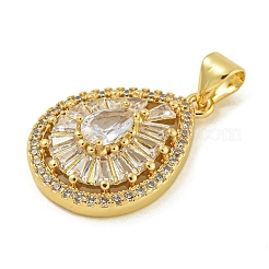 Placage en rack pendentifs en zircone cubique pavés de laiton&nbsp;KK-U029-28G-07