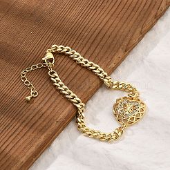 Латунные браслеты с микропаве из чистого кубического циркония&nbsp;BJEW-Z082-03G-03