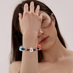 Смешанный стиль ручной работы Стеклянные витые европейских бусы&nbsp;LPDL-PH0001-03-WH