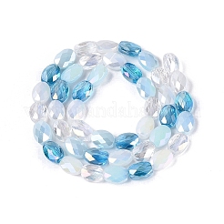 Hilos de cuentas de vidrio opacas y transparentes&nbsp;EGLA-Q135-6x8MM-01F