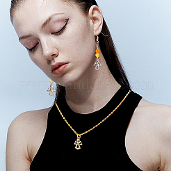 20шт 2 цвета латунные микро проложить кубический цирконий шармы&nbsp;KK-PH0002-51-WH