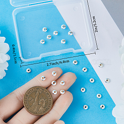 45 шт. 925 серебряные бусины-разделители в форме блюдца&nbsp;STER-BBC0005-41S