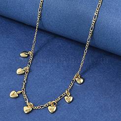 Латунь сердце кулон ожерелье&nbsp;NJEW-B157-03G