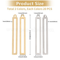 40 шт. подвески из нержавеющей стали 304 двух цветов&nbsp;FIND-CA0009-48