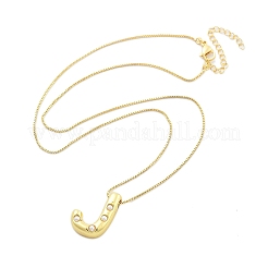 Collares de cadena con colgante de letra de perla de latón y plástico para mujer&nbsp;LS-NJEW-U017-01G-10