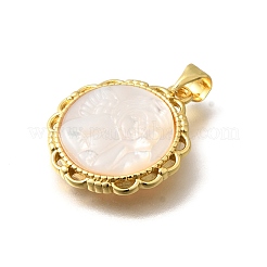 Подвески-ангелы из натуральной белой ракушки&nbsp;KK-Z091-03G