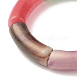 Stämmiges Stretch-Armband aus gebogenem Acrylrohr für Frauen&nbsp;BJEW-JB08285