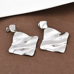 Серьги-гвоздики в форме ромба из нержавеющей стали 304&nbsp;EJEW-K268-79B-P