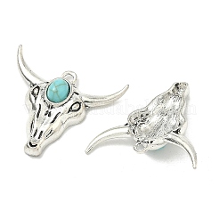 Богемные синтетические бирюзовые подвески в виде коров&nbsp;FIND-Z112-01AS-04