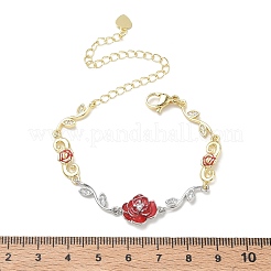 Messing-Gliederkettenarmbänder mit Mikropflaster und klarem Zirkonia für Damen&nbsp;BJEW-C156-05PG