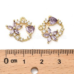 Латунные микро проложить кубического циркония подвески&nbsp;KK-B142-10G-01