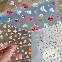 4 шт. 4 стиля с цветочным узором самоклеящиеся наклейки для ногтей для домашних животных&nbsp;MRMJ-SP0001-19