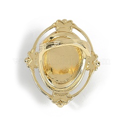 Овальные кольца из натурального малахита и страз&nbsp;RJEW-P128-03G-B