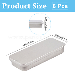 6 шт. жестяные коробки для хранения с крышками-слайдерами&nbsp;CON-CN0001-12B