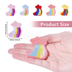 5 Stück 5 Farben handgemachte Filznadelfilz Regenbogenstern-Ornamente&nbsp;DIY-CA0006-54