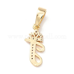 Pendentifs en zircone cubique micro-pavés en laiton écologiques&nbsp;KK-K265-01G-T