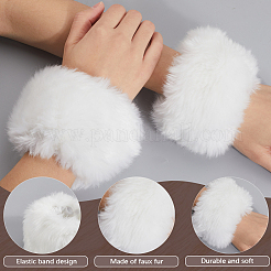 Женские искусственные кроличьи волосы манжеты нарукавники перчатки&nbsp;AJEW-WH20019-20B