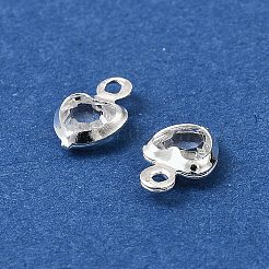 Стеклянные подвески в форме сердца из латуни&nbsp;KK-S385-01S-07