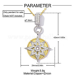 Pendenti in zirconi cubici trasparenti in micro pavè di ottone&nbsp;CU-OY001-57G