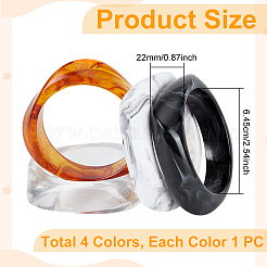 4шт. двухцветные акриловые браслеты&nbsp;BJEW-UN0001-80B