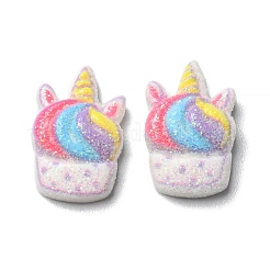 Glitzernde undurchsichtige Harz-Cabochons&nbsp;RESI-E040-01C