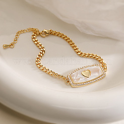 Латунь микро проложить кубического циркония браслеты ссылку&nbsp;PW-WG51589-01