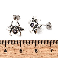 925 стерлинговый серебристый микропроволочный кубический серьги из циркония EJEW-Z133-01AS