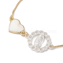Braccialetti con cursore a catena in ottone religioso&nbsp;BJEW-JB10463