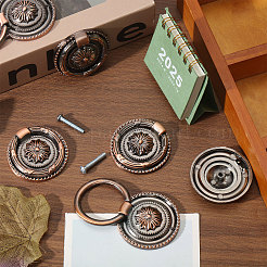 8 шт. ручки для шкафа из цинкового сплава с цветочным узором&nbsp;AJEW-FH0006-30B