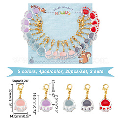 Маркеры-подвески из прозрачной стеклянной эмали&nbsp;HJEW-AB00418