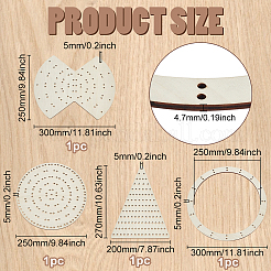 4 Stück Holzkranzbretter im 4-Stil&nbsp;DIY-WH0504-132