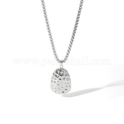 Женские ожерелья с кованой каплевидной подвеской из нержавеющей стали 304&nbsp;ZG3175-2