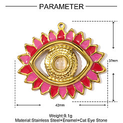 Подвески из нержавеющей стали 304 с эмалью&nbsp;STAS-OY002-45G-02