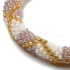 Handgefertigte geflochtene Stretch-Armbänder aus Glassperlen für Frauen&nbsp;BJEW-A012-01B