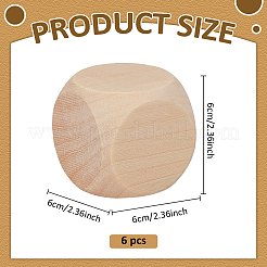 Dés vierges en bois de schima&nbsp;WOOD-WH0124-154B