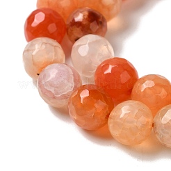 Brins de perles d'agate de veines de dragon naturelles teintes et chauffées&nbsp;G-P539-A01-15