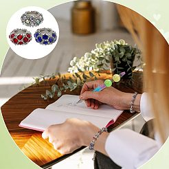 60 шт. 3-х цветные европейские бусины из сплава со стразами&nbsp;CPDL-PH0001-11