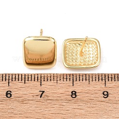 Прямоугольные серьги-гвоздики из латуни&nbsp;EJEW-L277-01G