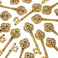 Supports clés pendentif en strass de style tibétain&nbsp;TIBEB-A101291-AG-FF