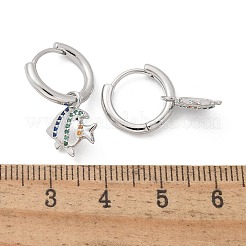 Orecchini a cerchio in ottone chiaro con zirconi cubici&nbsp;EJEW-Q014-26P