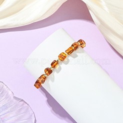 Natürliche Bernstein- und nichtmagnetische synthetische Hämatit-Perlenarmbänder für Damen und Herren&nbsp;BJEW-JB13737