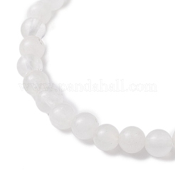 Stretch-Armbänder aus natürlichem Quarzkristallwürfel und runden Bergkristallperlen&nbsp;BJEW-JB10807-01