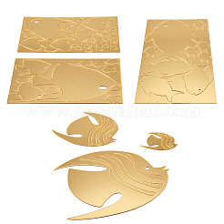 3 комплект 3 акриловых зеркальных настенных наклеек в виде рыб&nbsp;DIY-CF0001-02A